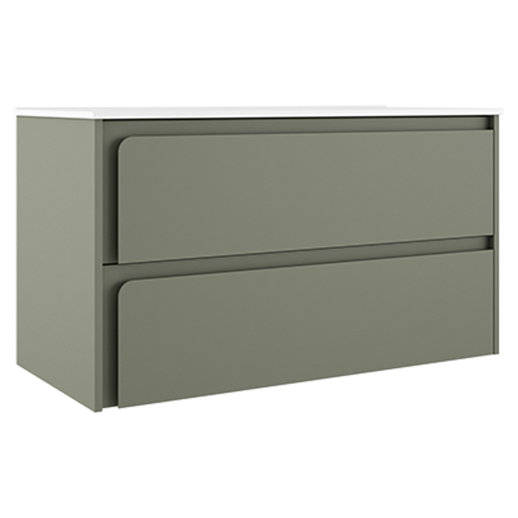 Servantskap Clarte Grønn Matt 100 cm med Servant Hvit Blank