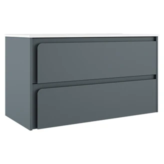 Servantskap <strong>Clarte</strong>  Blå Matt 100 cm med Servant Hvit Blank