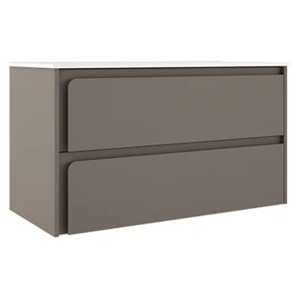 Servantskap <strong>Clarte</strong>  Grå Matt 100 cm med Servant Hvit Blank