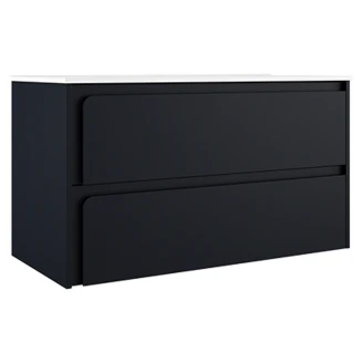 Servantskap <strong>Clarte</strong>  Mørkblå Matt 100 cm med Servant Hvit Blank