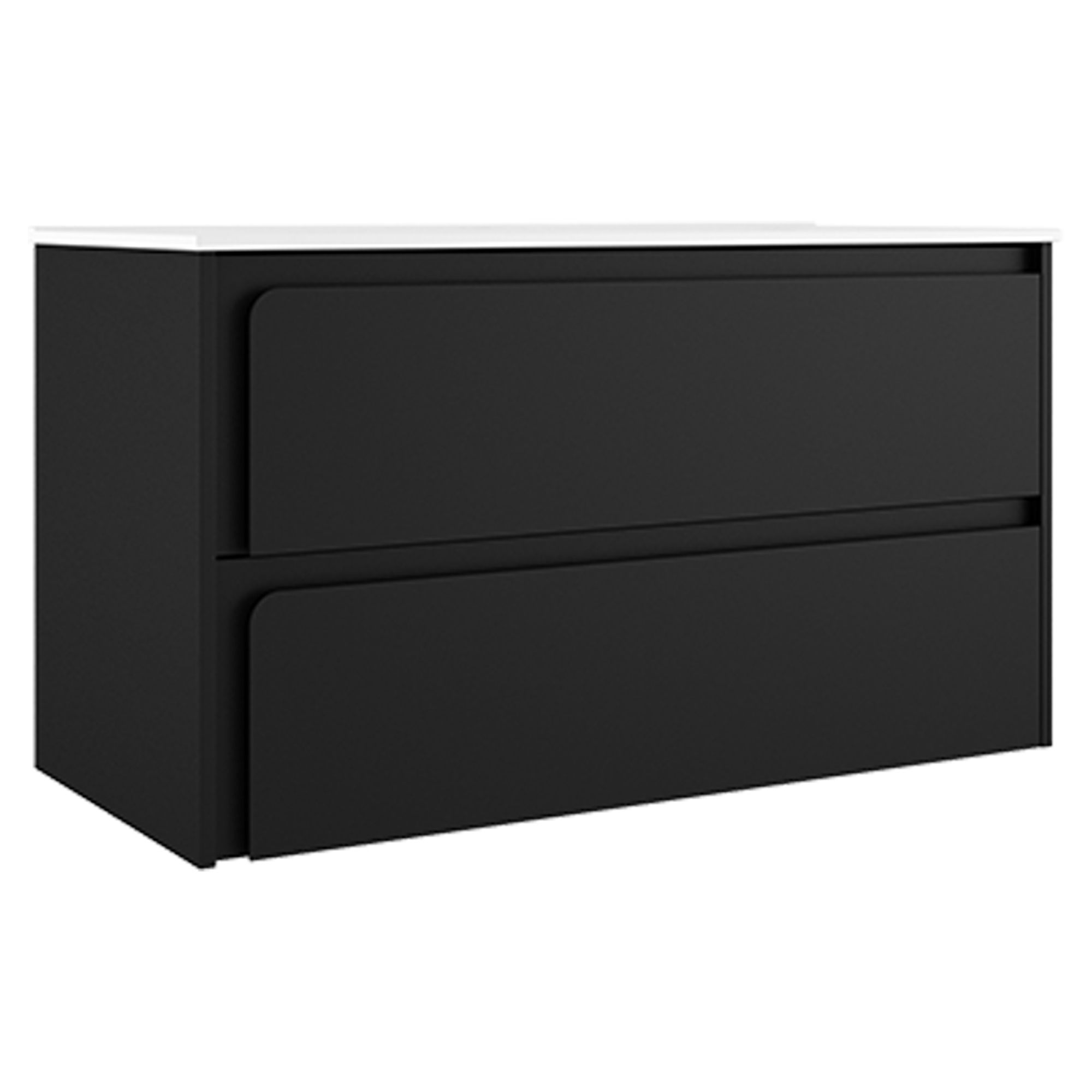 Servantskap Clarte Svart Matt 100 cm med Servant Hvit Blank