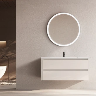 Servantskap <strong>Clarte</strong>  Beige Matt 120 cm med Servant Hvit Blank