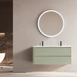 Dobbelt Servantskap <strong>Clarte</strong>  Grønn Matt 120 cm med Servant Hvit Blank