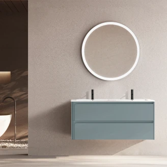 Dobbelt Servantskap <strong>Clarte</strong>  Blå Matt 120 cm med Servant Hvit Blank