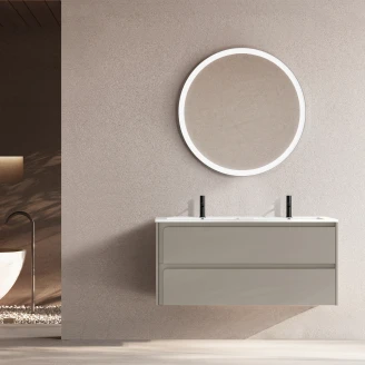 Dobbelt Servantskap <strong>Clarte</strong>  Grå Matt 120 cm med Servant Hvit Blank