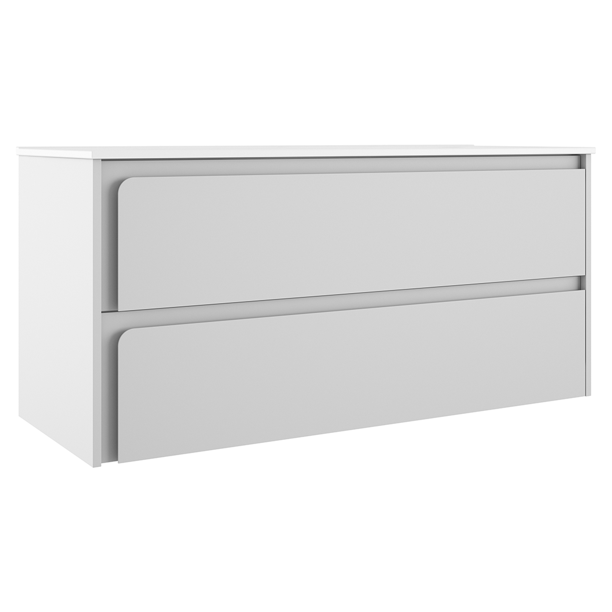 Servantskap Clarte Hvit Matt 120 cm med Servant Hvit Blank Høyre