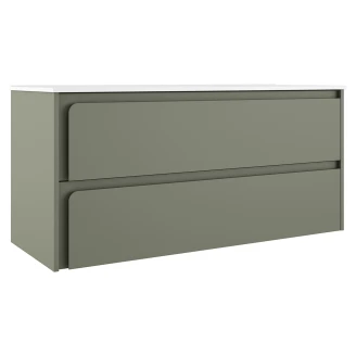 Servantskap <strong>Clarte</strong>  Grønn Matt 120 cm med Servant Hvit Blank Høyre