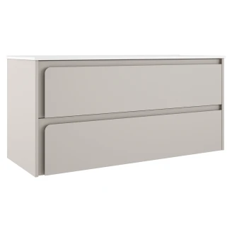 Servantskap <strong>Clarte</strong>  Beige Matt 120 cm med Servant Hvit Blank Venstre