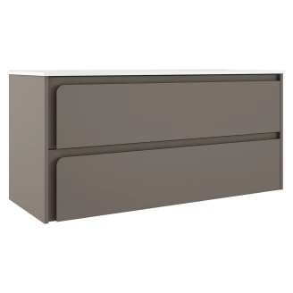 Servantskap <strong>Clarte</strong>  Grå Matt 120 cm med Servant Hvit Blank Venstre