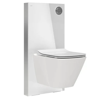 Væghængt Toiletpakke <strong>Fjord</strong>  Hvid Blank med Sanitetsmodul Elite