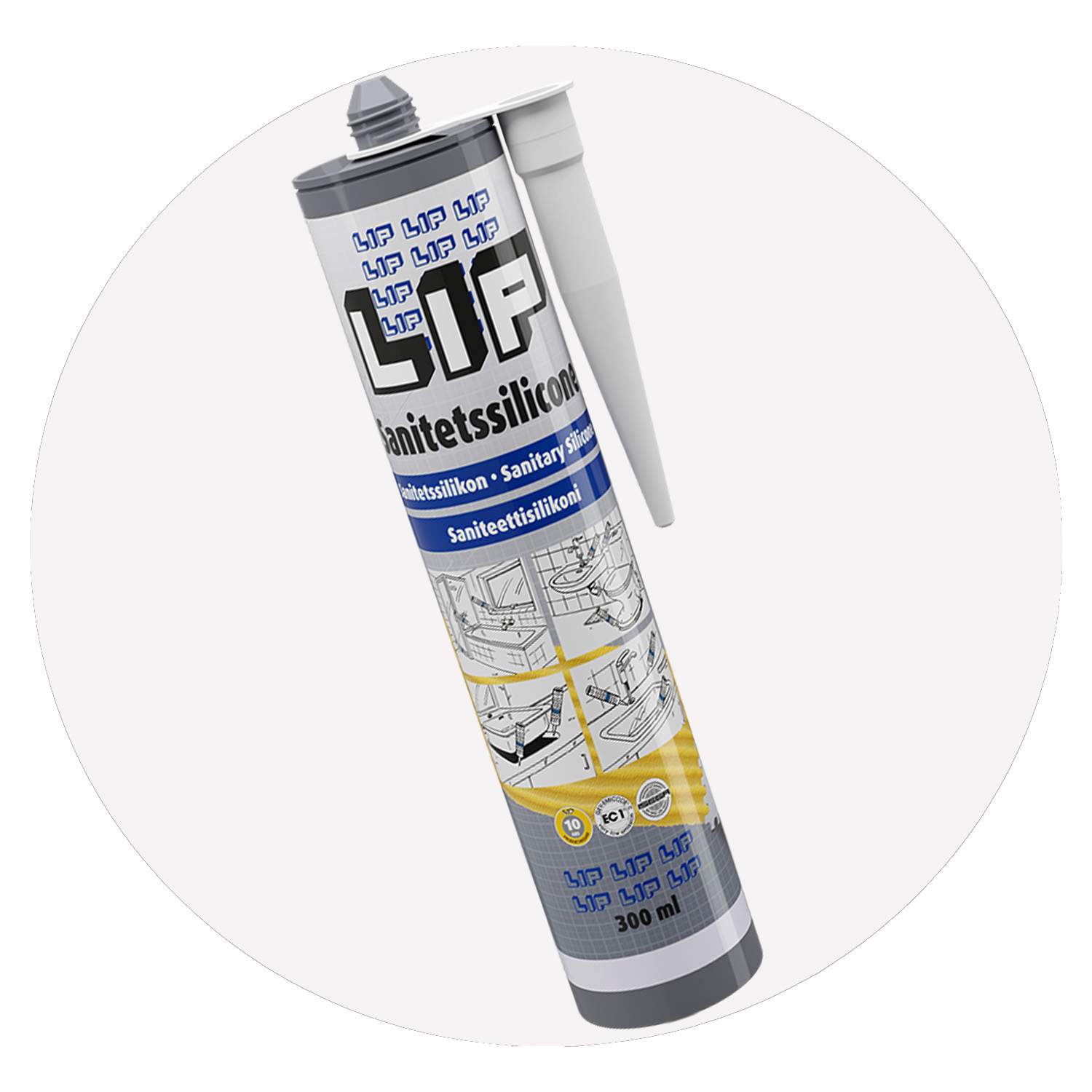 Silikon Hvit 300 ml