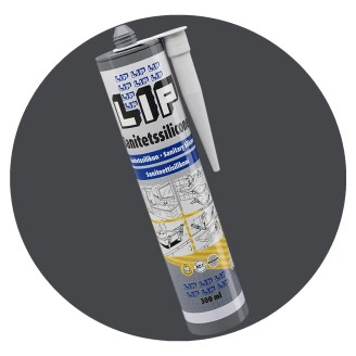 Sanitetssilicone Koksgrå 300 ml