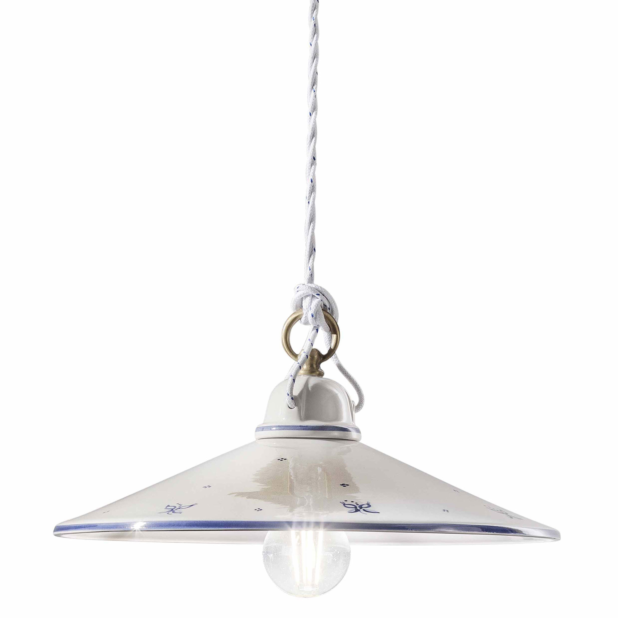 Ferroluce Hengelampe Asti Hvit, Blå ∅ 30 cm