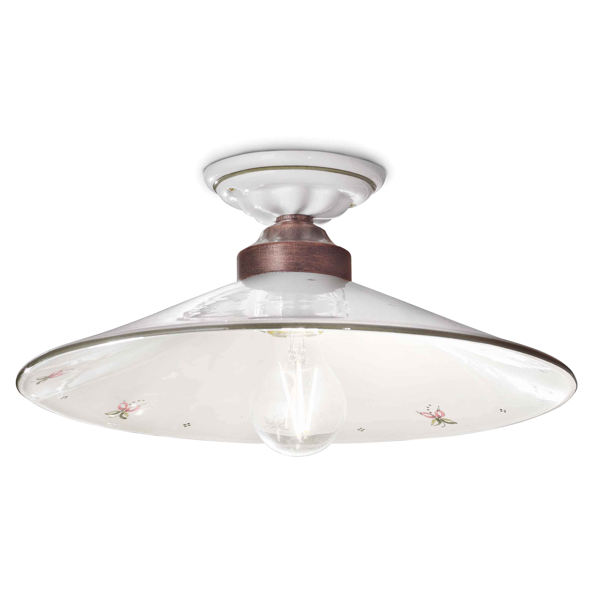 Ferroluce Taklampe Asti Hvit, Bronse ∅ 20 cm