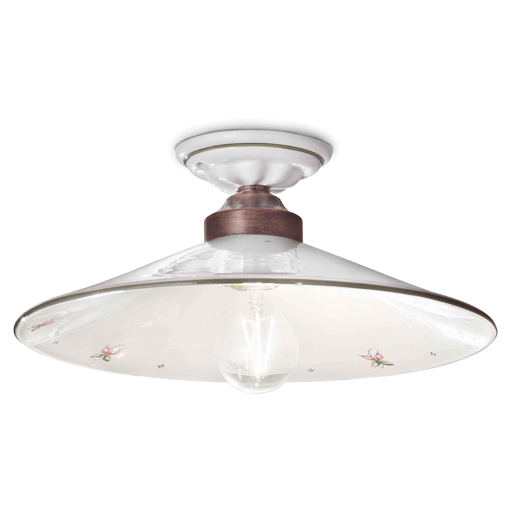 Ferroluce Taklampe Asti Hvit, Bronse ∅ 30 cm