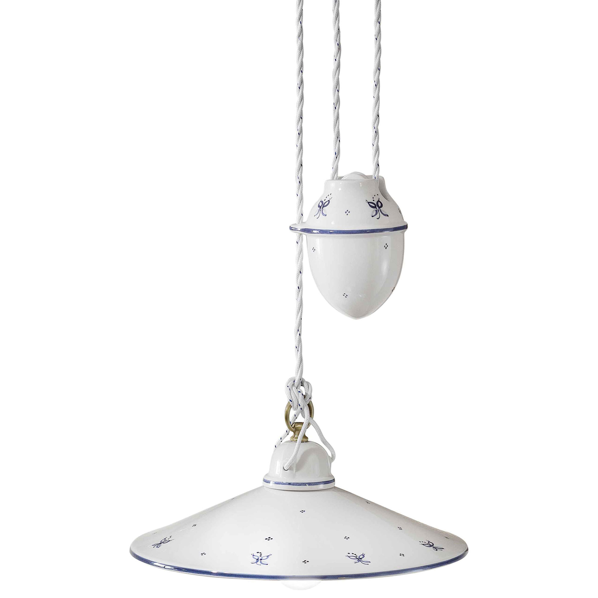 Ferroluce Hengelampe Asti Hvit, Blå ∅ 30 cm