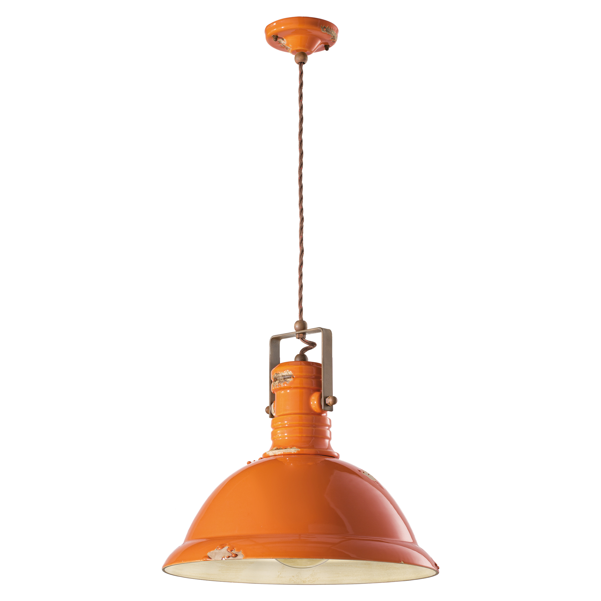 Ferroluce Hengelampe Gamma Industrial Vintage Oransje ∅ 40 cm