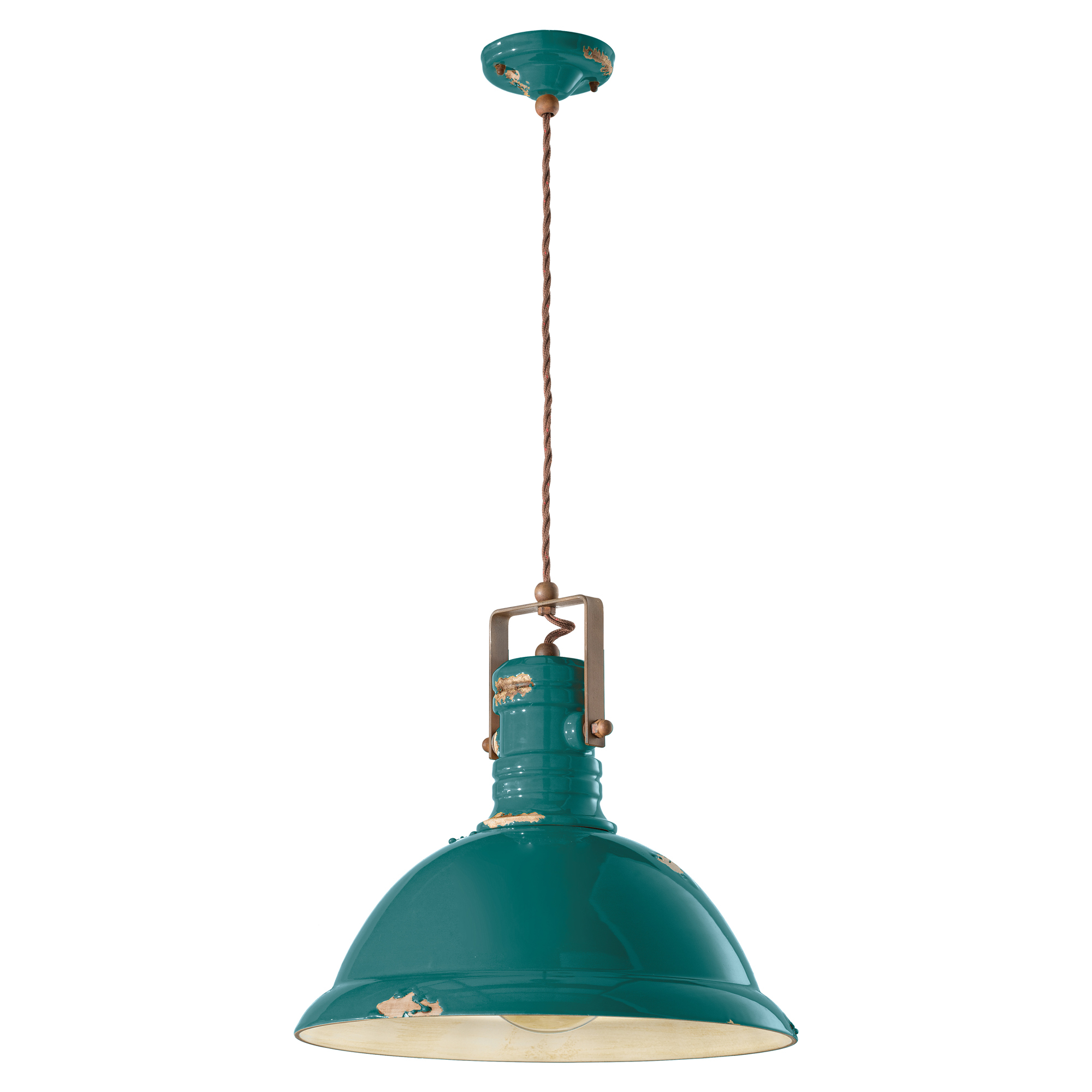 Ferroluce Hengelampe Gamma Industrial Vintage Grønn ∅ 40 cm