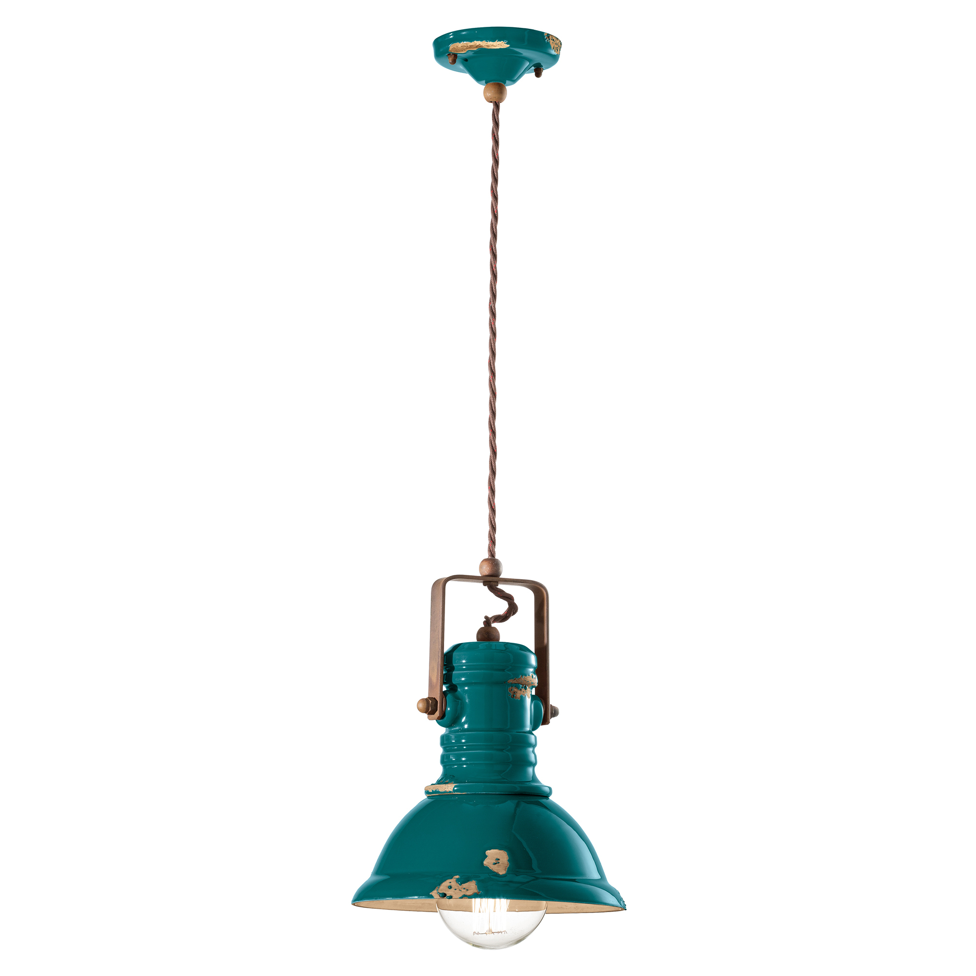 Ferroluce Hengelampe Gamma Industrial Vintage Grønn ∅ 23 cm