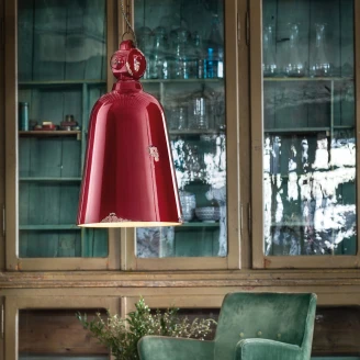 Ferroluce Hengelampe <strong>Gamma Industrial</strong>  Vintage Bordeaux ∅ 31 cm