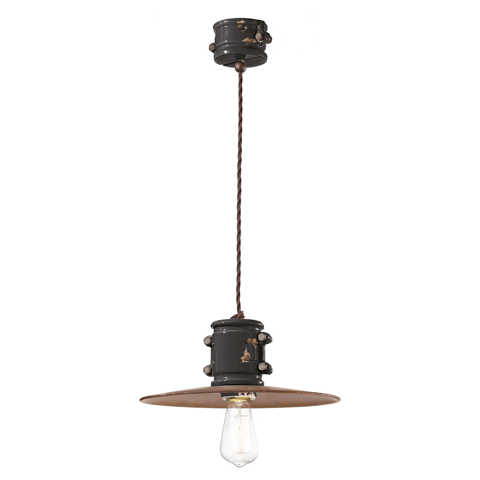 Ferroluce Hengelampe Urban Ny Vintage Svart ∅ 40 cm