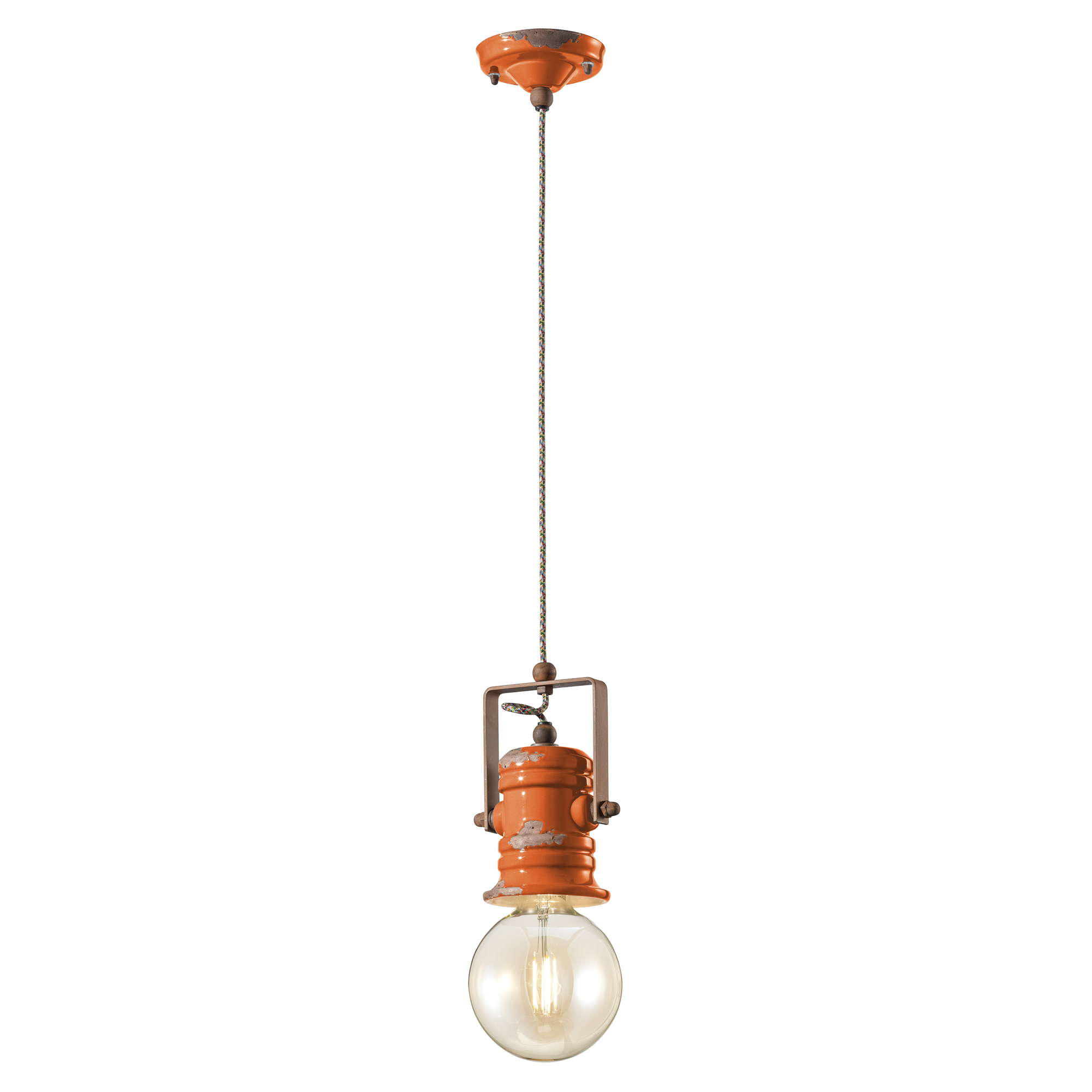 Ferroluce Hengelampe Urban Ny Vintage Oransje