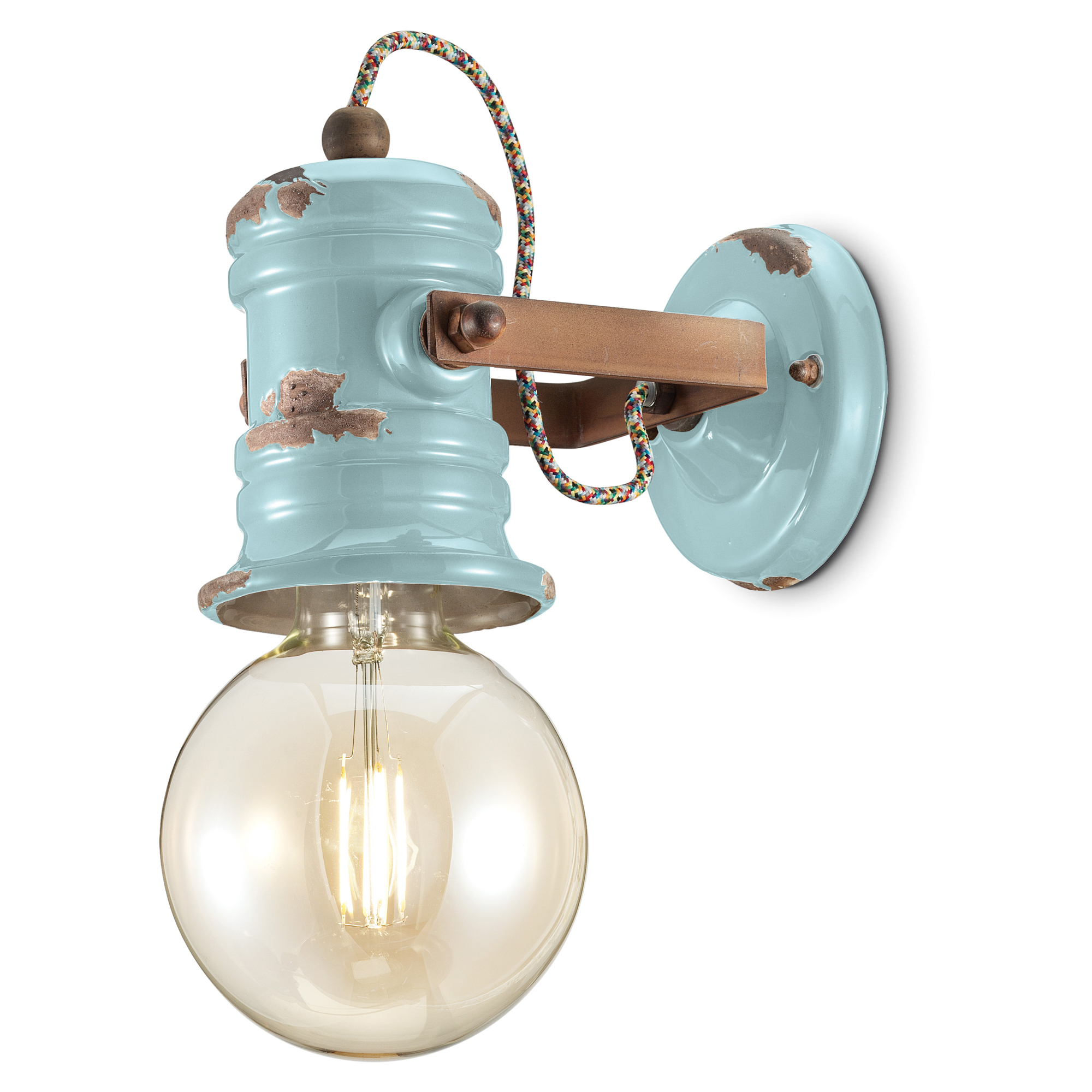 Ferroluce Vegglampe Urban Ny Vintage Azur