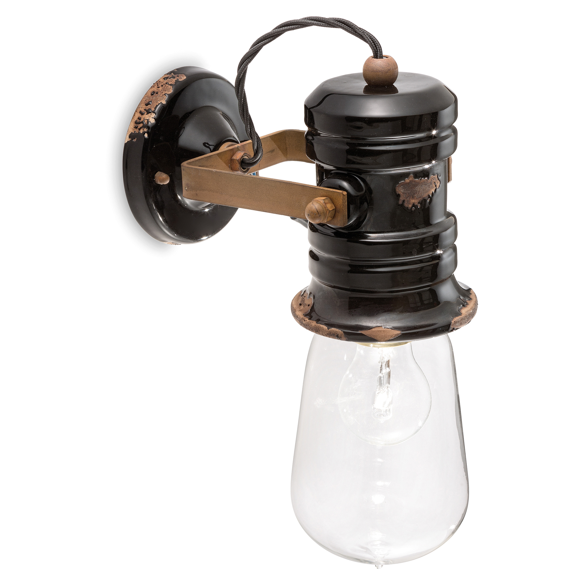 Ferroluce Vegglampe Urban Ny Vintage Svart 33 cm
