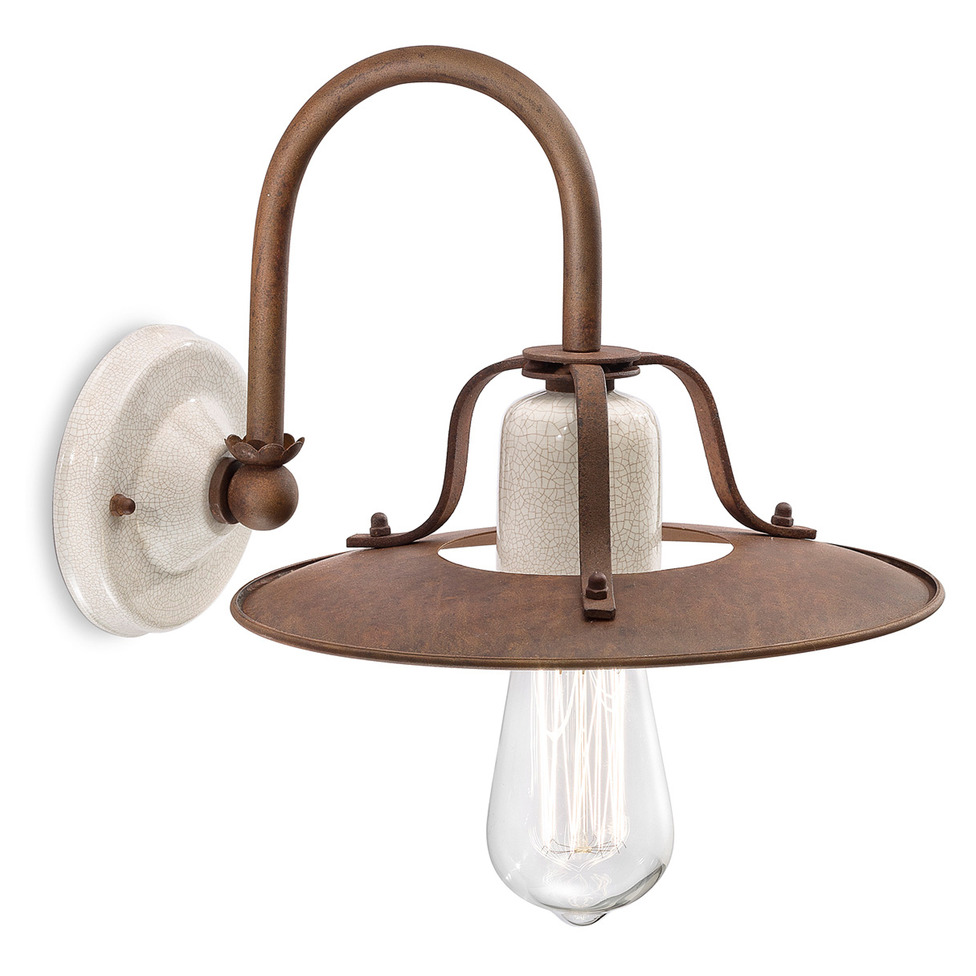 Ferroluce Vegglampe Grunge Beige Krakelert