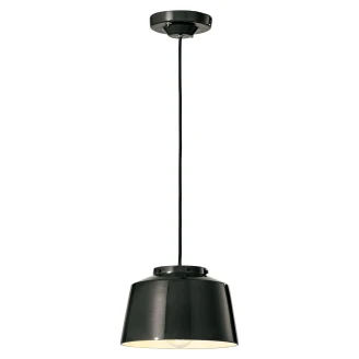 Ferroluce Hengelampe <strong>50’s</strong>  Svart Emalje ∅ 23 cm
