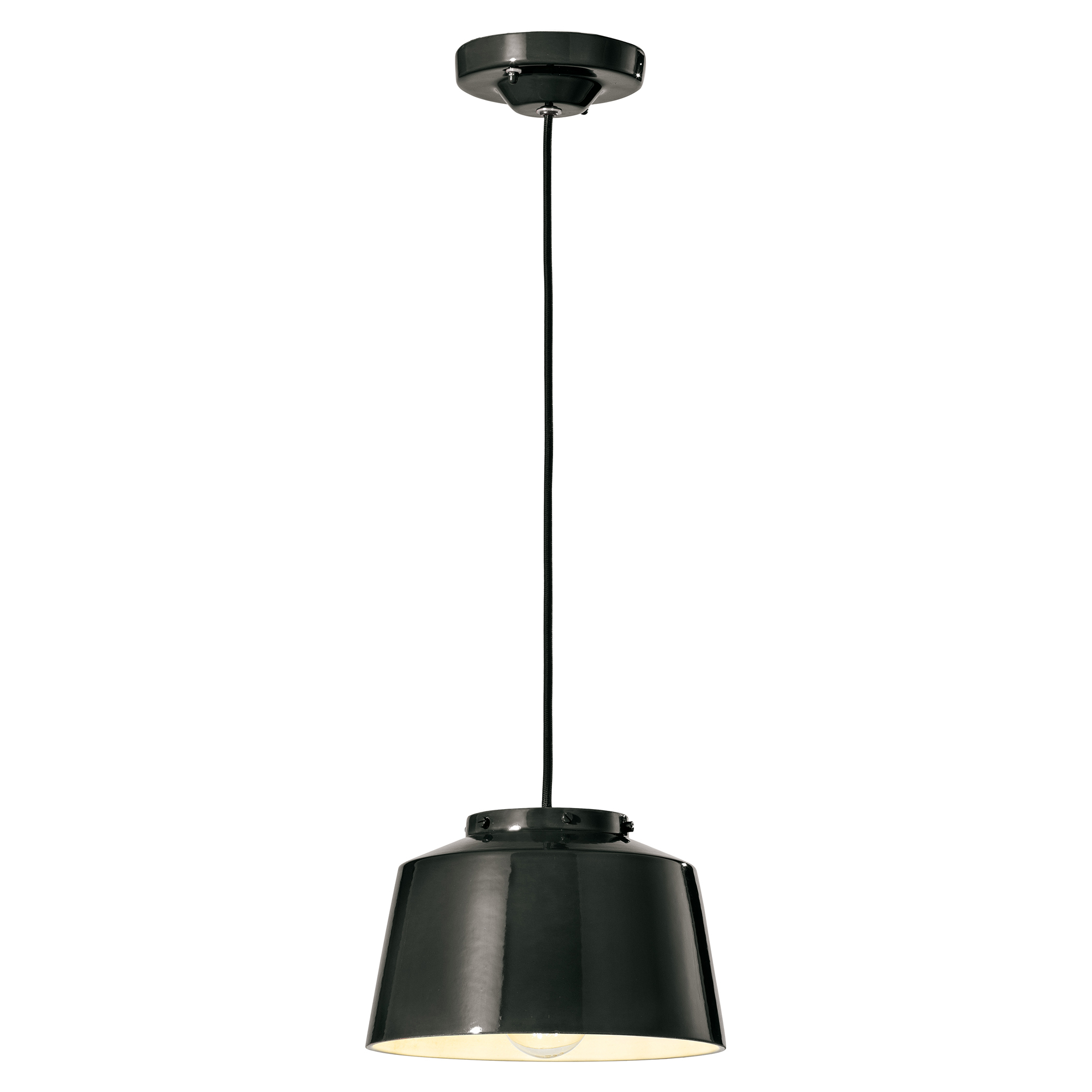 Ferroluce Hengelampe 50’s Svart Emalje ∅ 23 cm