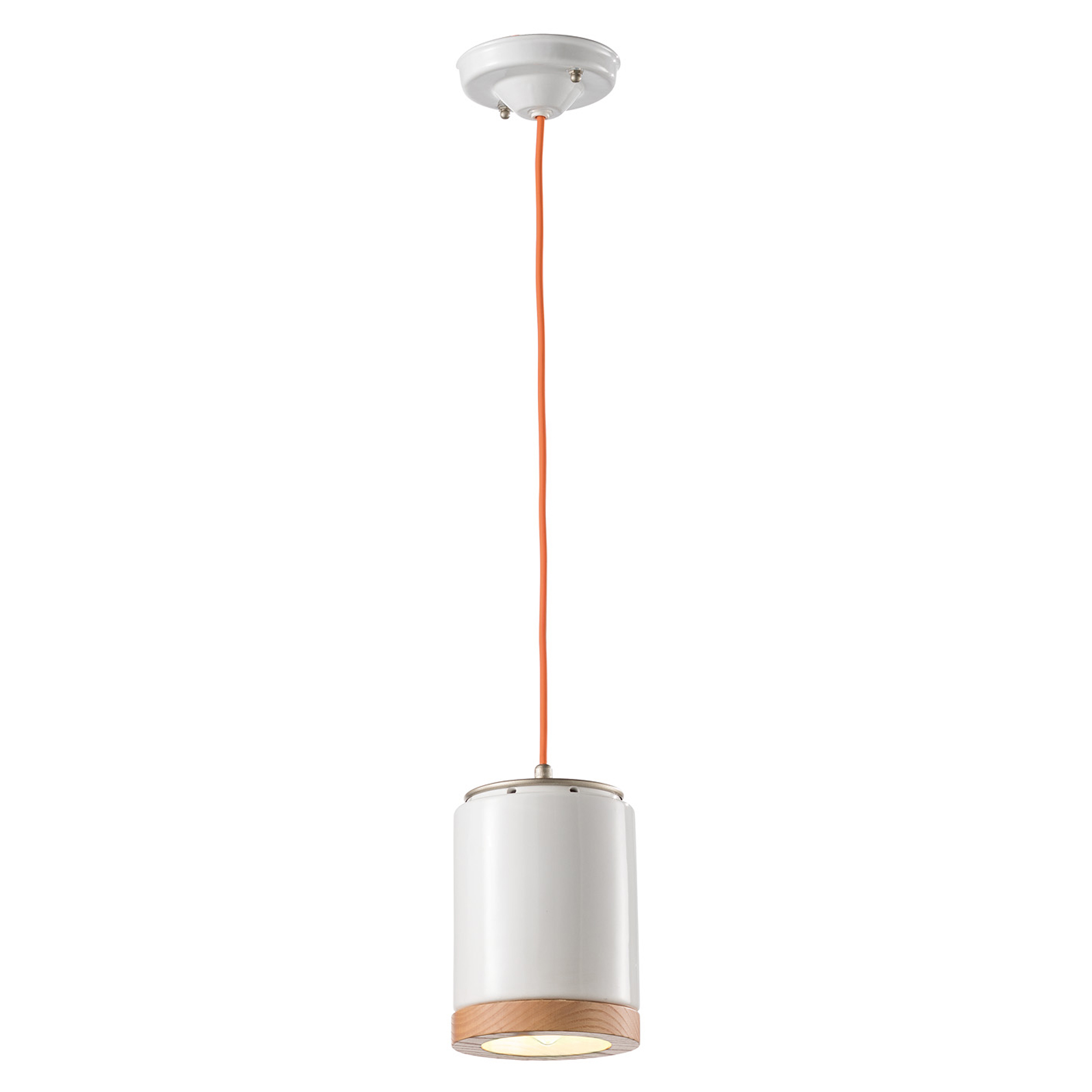 Ferroluce Hengelampe Mateca Hvit Glasur