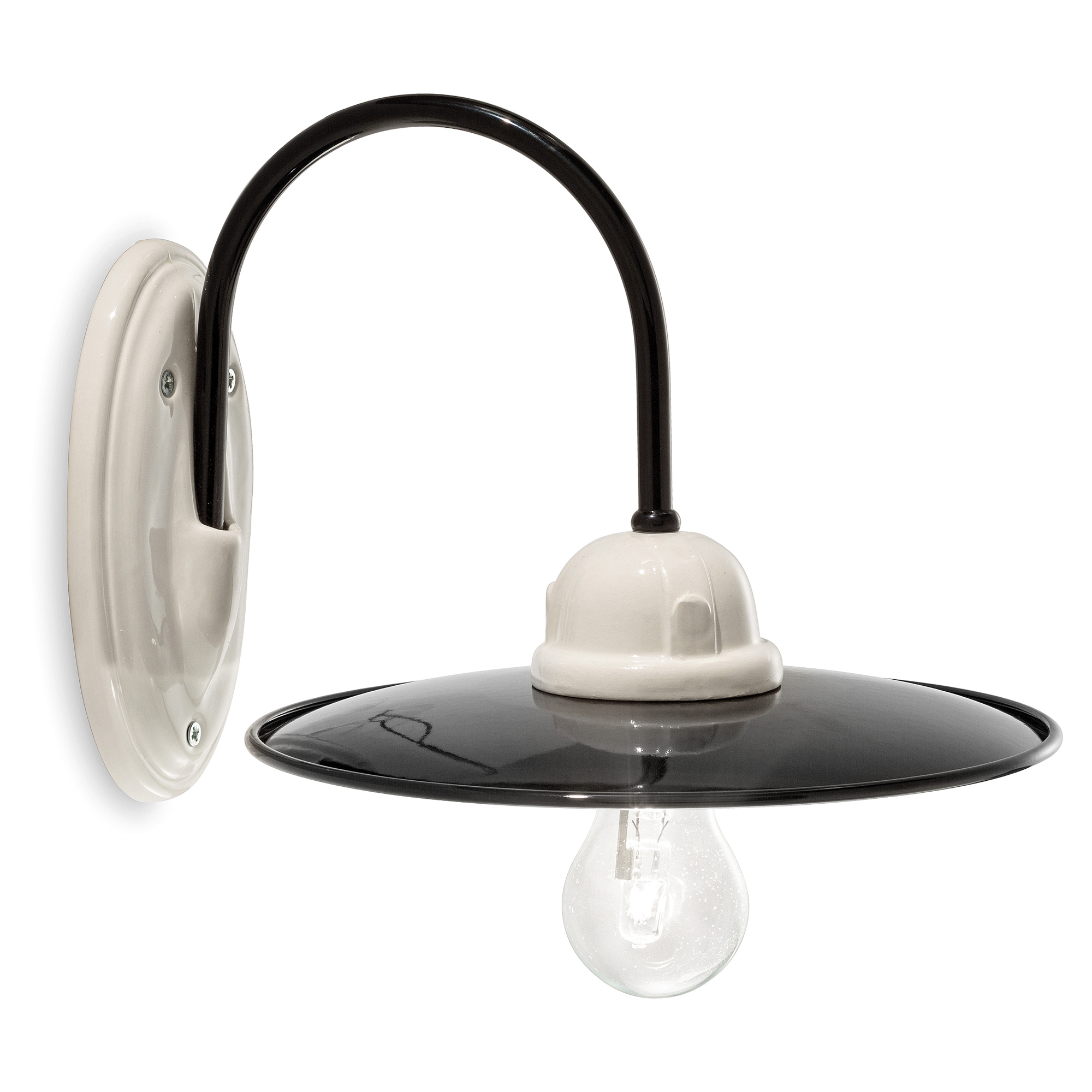 Ferroluce Vegglampe B&W Svart, Hvit ∅ 25 cm