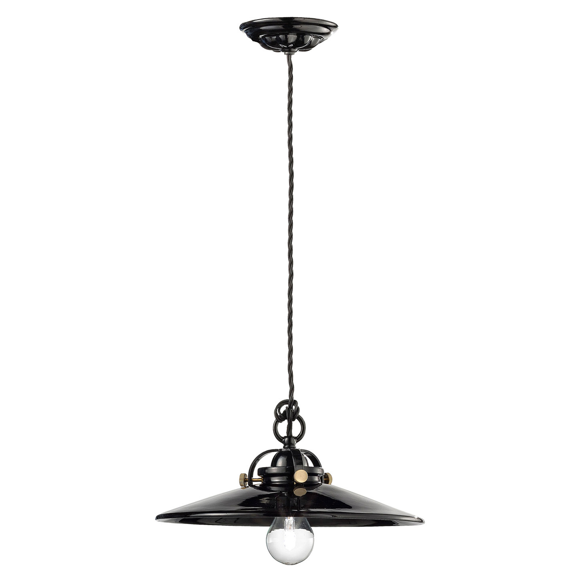 Ferroluce Hengelampe B&W Svart Emalje ∅ 31 cm