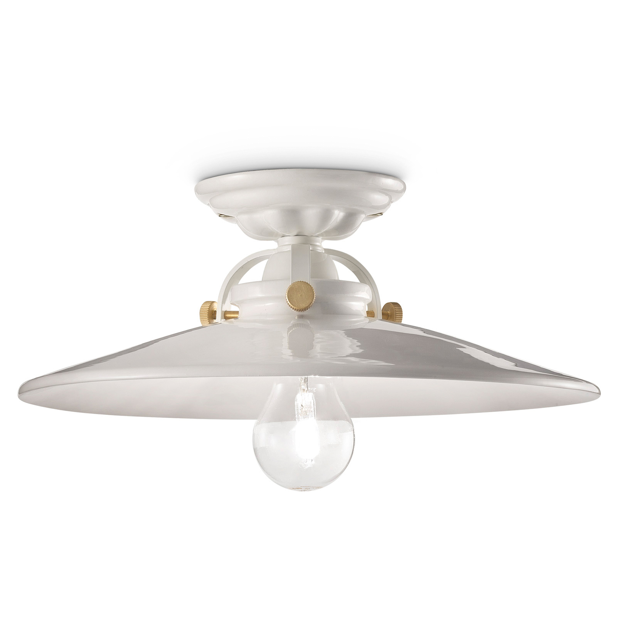Ferroluce Taklampe B&W Hvit Emalje ∅ 31 cm