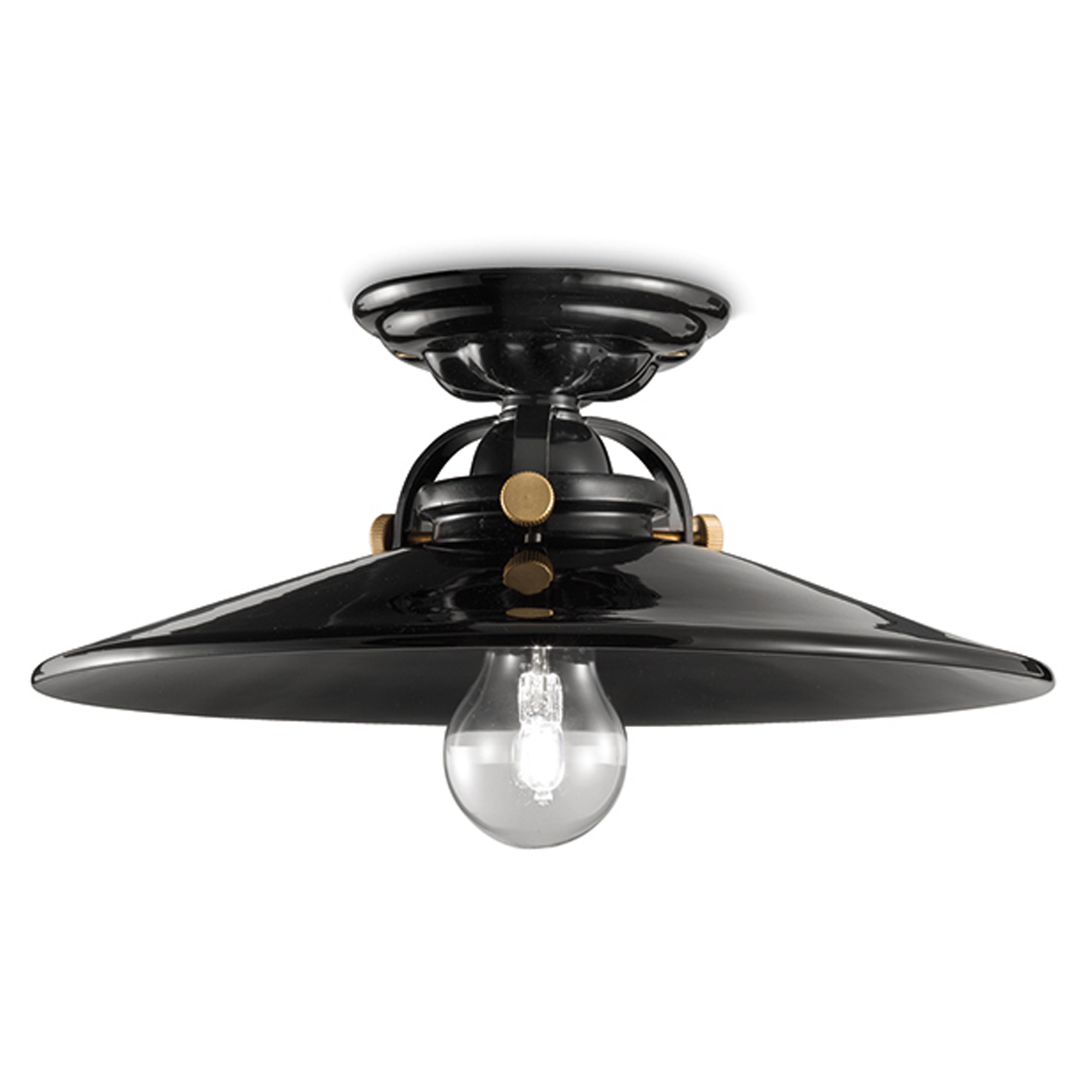 Ferroluce Taklampe B&W Svart Emalje ∅ 31 cm