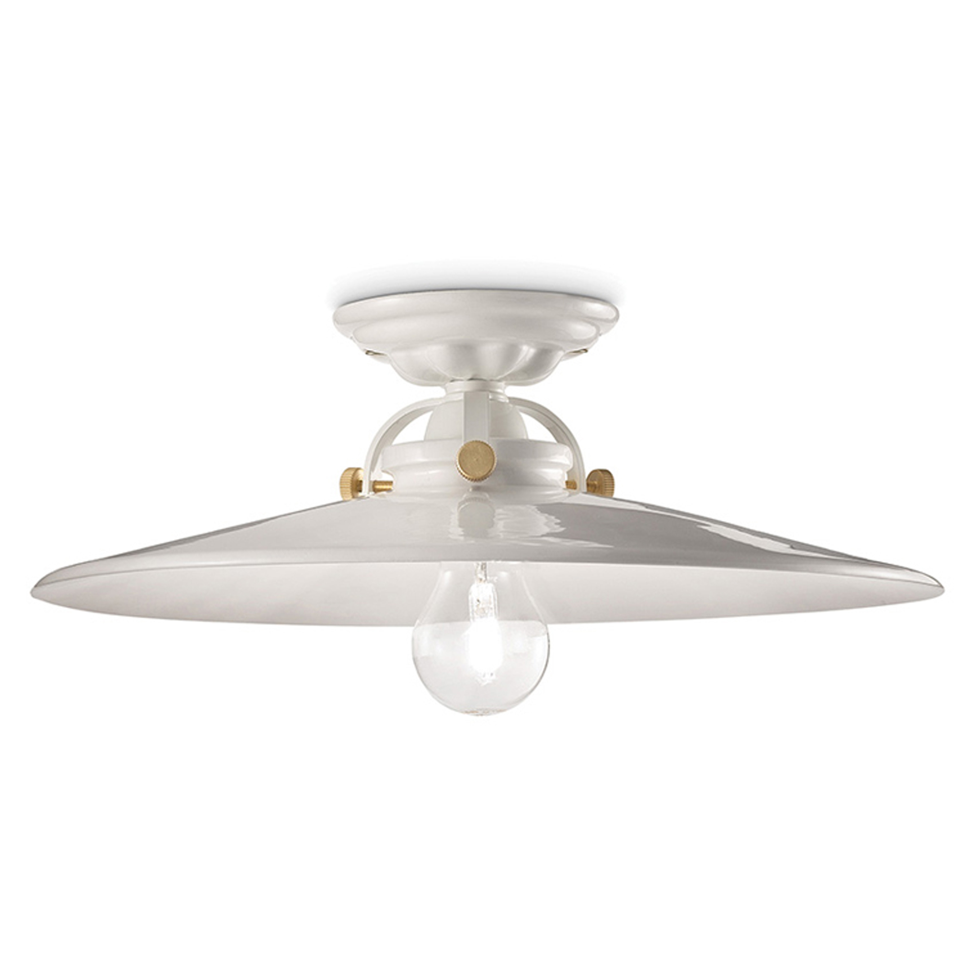 Ferroluce Taklampe B&W Hvit Emalje ∅ 42 cm