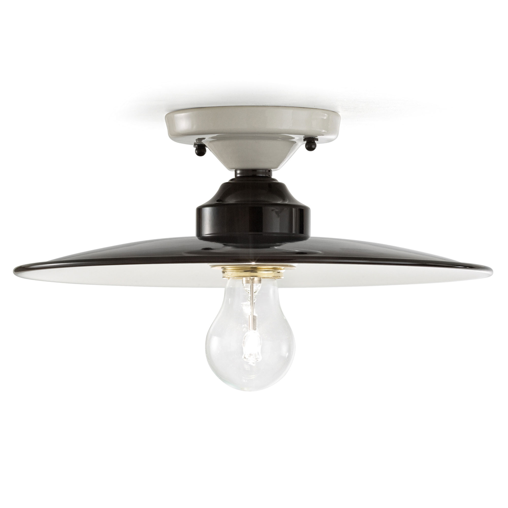 Ferroluce Taklampe B&W Svart, Hvit ∅ 30 cm