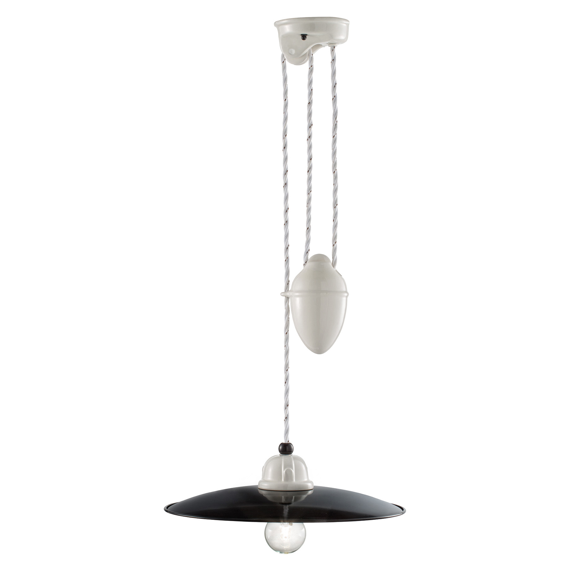 Ferroluce Hengelampe Opp og Ned B&W Svart, Hvit ∅ 30 cm