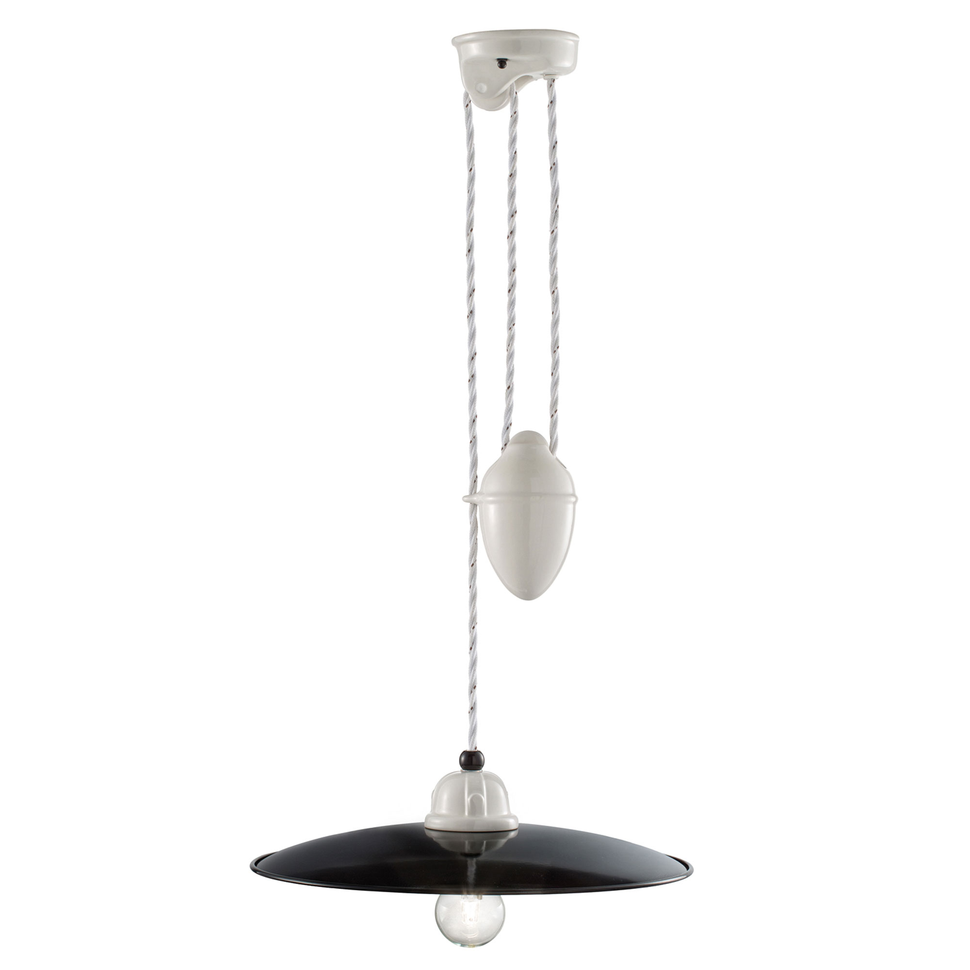 Ferroluce Hengelampe Opp og Ned B&W Svart, Hvit ∅ 35 cm