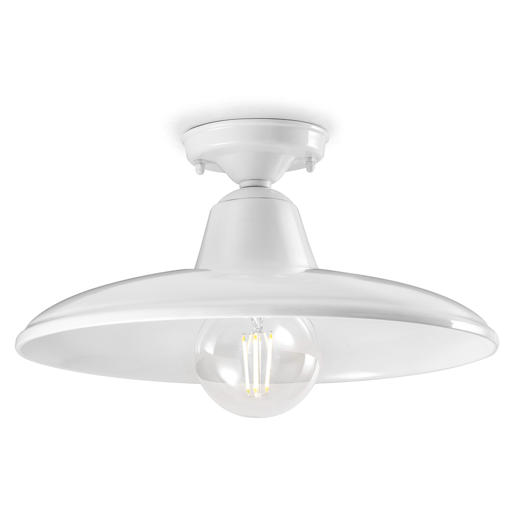 Ferroluce Taklampe B&W Hvit Emalje