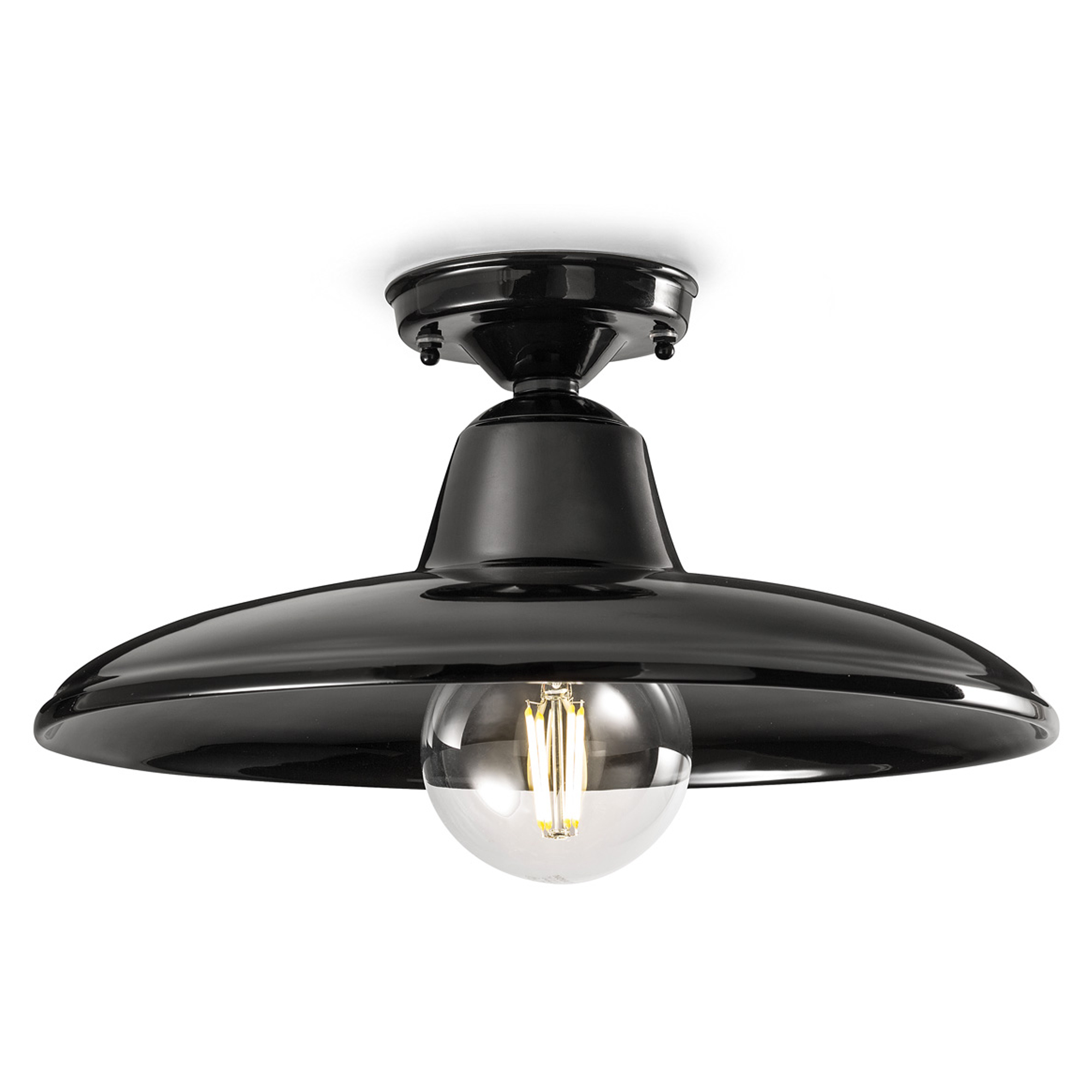 Ferroluce Taklampe B&W Svart Emalje