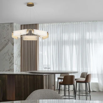 Nova Luce Hengende Lampe <strong>Aider</strong>  Gull, Beige Matt Ø 93 cm