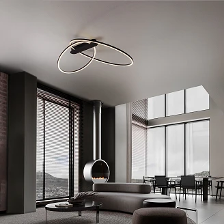 Nova Luce Taklampe <strong>Kiklos</strong>  Svart Matt