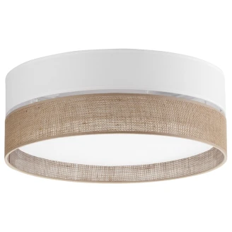 Taklampe Rustico Hvit, Jute Matt