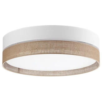Taklampe Rustico Hvit, Jute Matt