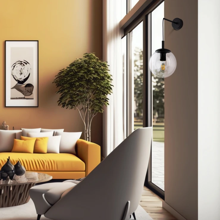 Vegglampe Hornavan Transparent Blank