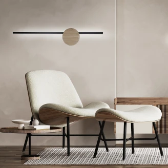 Vegglampe <strong>Koster</strong>  Svart, Tre Matt 93 cm