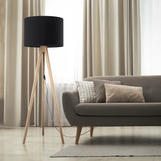 Gulvlampe <strong>Stellar</strong>  Svart, Tre Matt