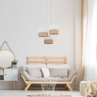 Hengelampe Rustico Hvit, Beige Matt